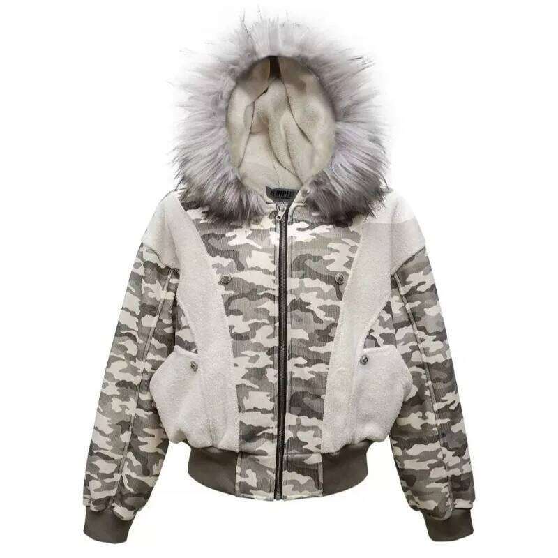 Winter Trend New Fashion Thick Camouflage Cold Loose Male Hip Hop Popular Casual Hooded Couple Jacket