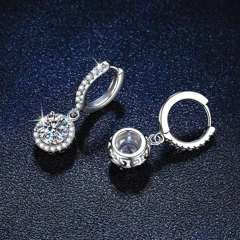 Designer earrings for woman 1 Ct Moissanite 925 Sterling Silver Round Earrings for Women Luxury Evening Style free shipping
