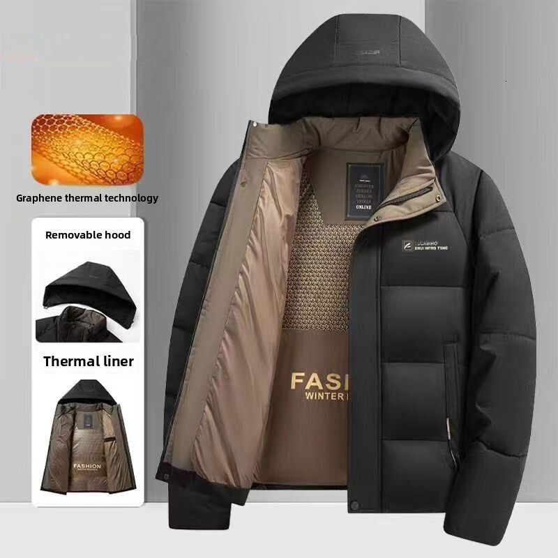 Autumn Winter Casual Designer Hoodie Jacket Tracksuit Men Polo Veste Coat Thickened Graphene Hooded Cotton Jacket Unisex Bread Jacket Black Gold Cotto