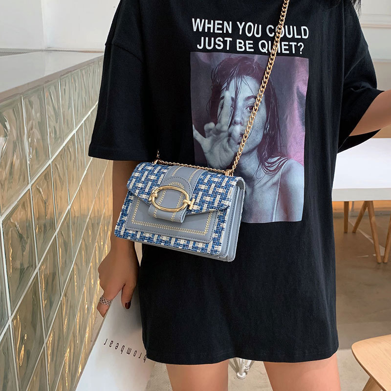 Luxury Brand Designer Bag 2019 New Korean Style Small Bag For Women, Stylish Versatile Chain Small Square Bag, Summer Fashion Casual Shoulder Crossbod