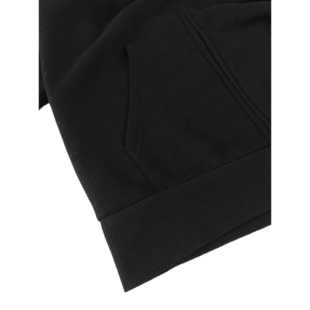 Y2k Women's Hoodie Star Letter High Elasticity, Hine Washable, Black With White & Yellow Accents, All-Season Casual Wear, Comfortable Highelastic