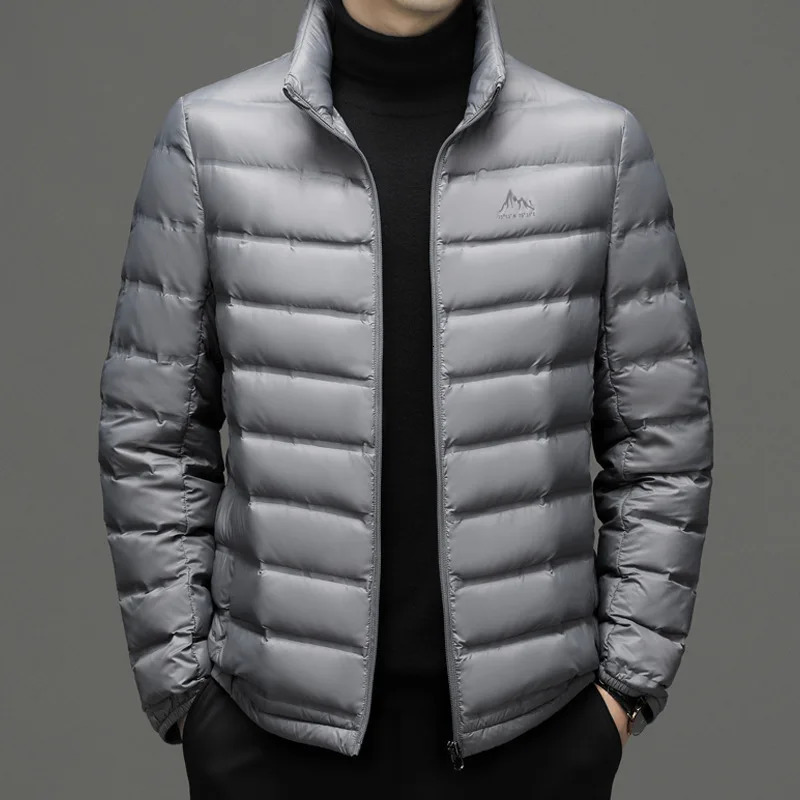 Autumn and winter light down jacket Mens highend stand collar lightweight White goose warm 251015