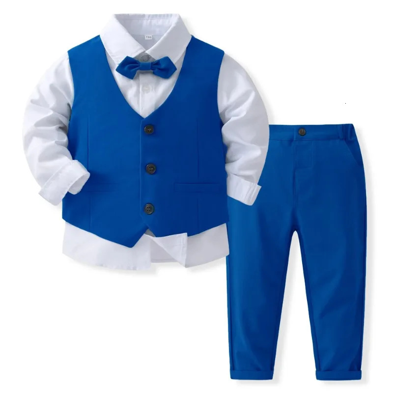 Kids Clothes Boys Solid Formal Outfits 16 Years Children Wedding Party Clothes Spring Fall Fashion Birthday Cotton Suite 251017