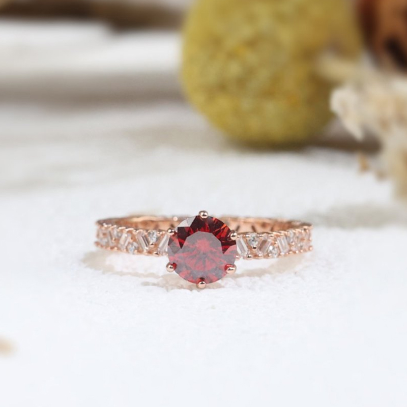 MT Luxury Vintage GRA 1CT Moissanite Ring 925 Sterling Silver Rose Gold Plated Classic Round Wedding Engagement Ring Exquisite Ring Custom Manufacture