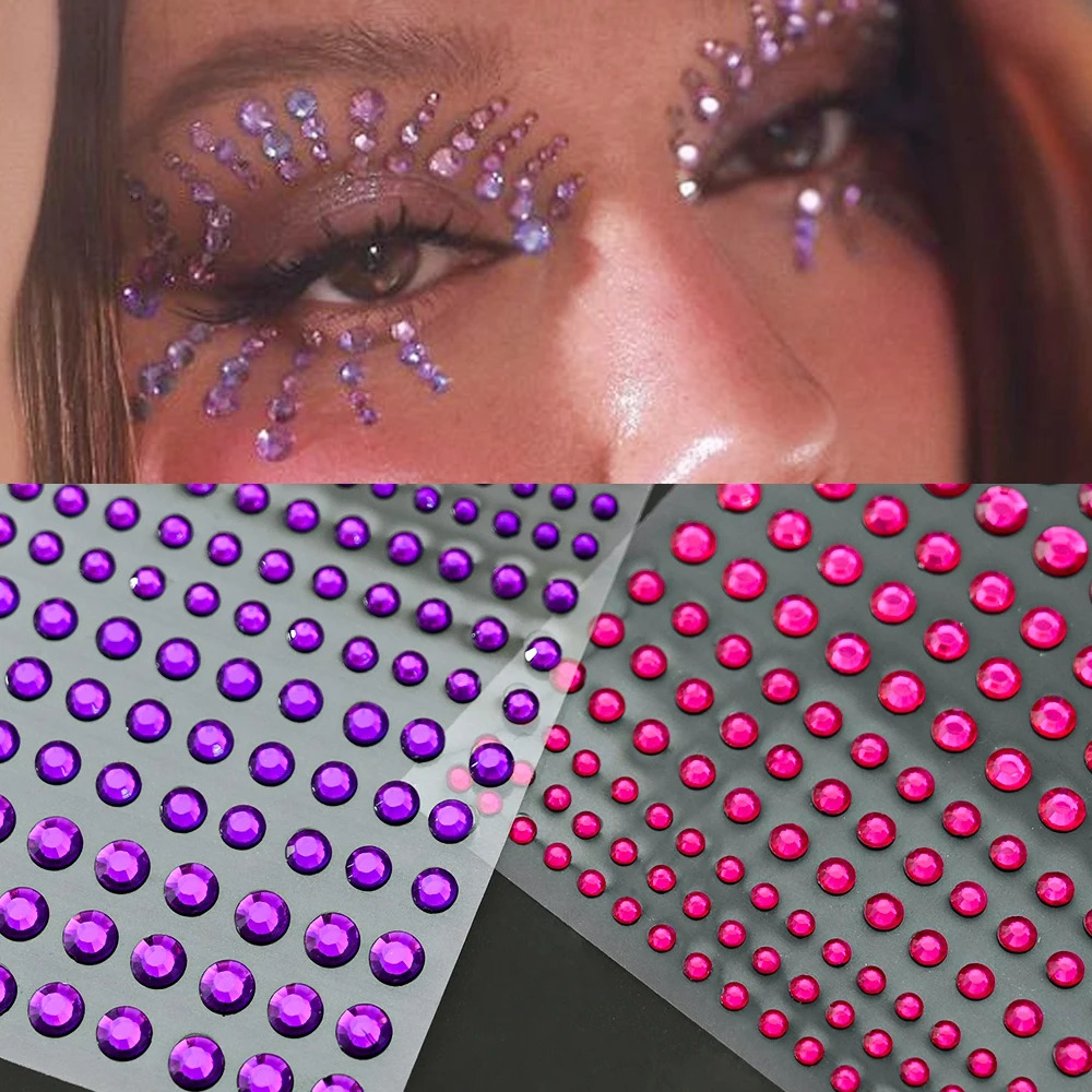 Stickers On The Face Rhinestone DIY Eyes Face Self Adhesive Temporary Tattoo For Makeup Party Festival Face Jewels Diamonds Gems 251015