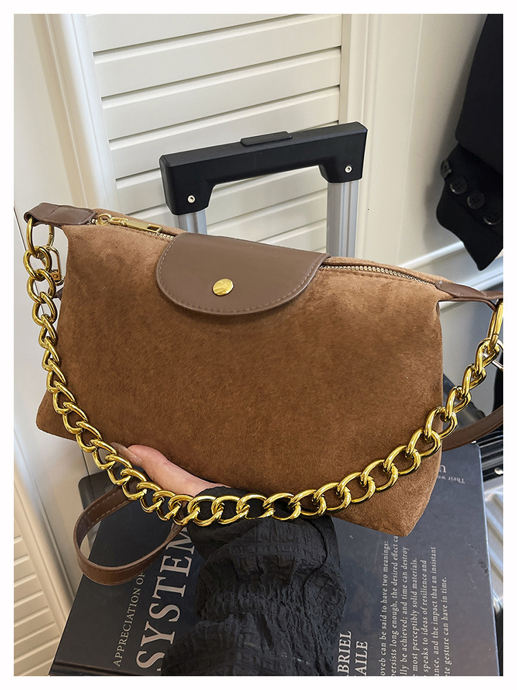 Luxury Brand Designer Bag Suede Velvet Chain Small Bag For Women 2025 New Fashionable Commuter Bag Niche High-End Feel Single Shoulder Crossbody Bag