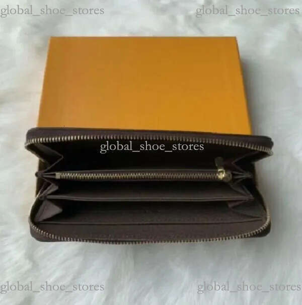 Fashion Women Clutch Genuine Leather Wallet Single Zipper Wallets Lady Ladies Long Classical Purse With Orange Box Card