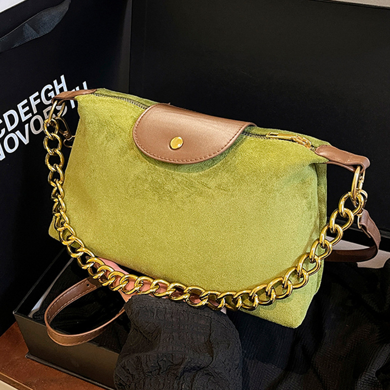Luxury Brand Designer Bag Suede Velvet Chain Small Bag For Women 2025 New Fashionable Commuter Bag Niche High-End Feel Single Shoulder Crossbody Bag