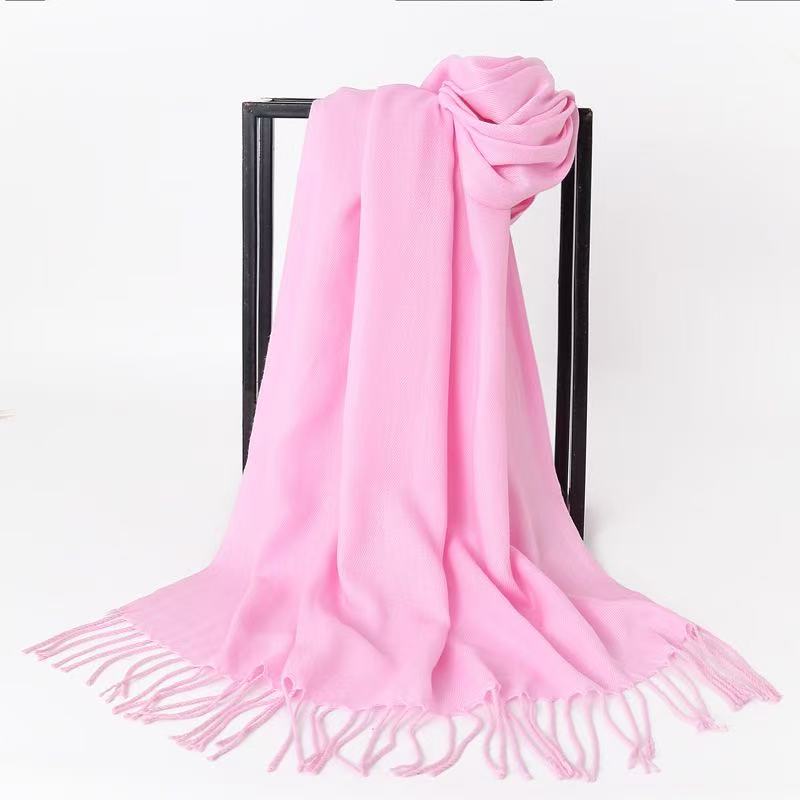 Y2085 cotton and linen Korean style solid color scarf women's summer shawl