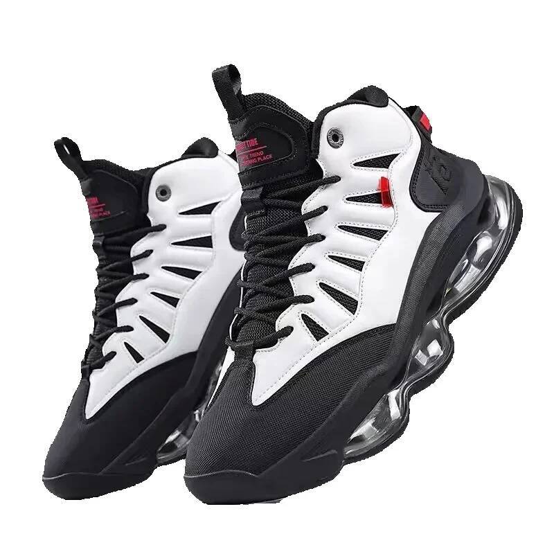 Luxury designer basketball shoes 2025 New autumn and winter air-cushioned thick-soled running shoes men's screw-down anti-slip and shock-absorbin