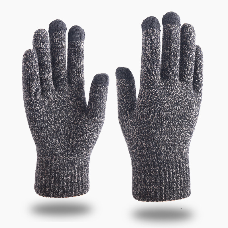 Love New Knitted Gloves Autumn Winter Outdoor Fingered Woolen Warm Thickened Touchscreen