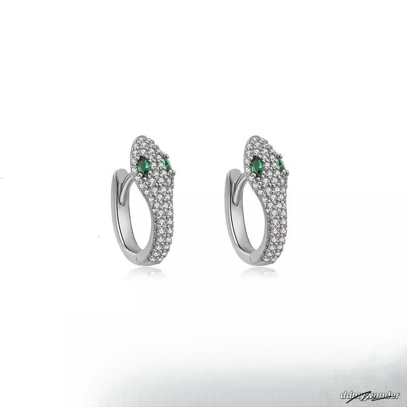 S Sterling Sier Serpentine Earrings For Women - Fashion Micro Zircon Inlaid Bright Hip Hop Style Ddmywonder