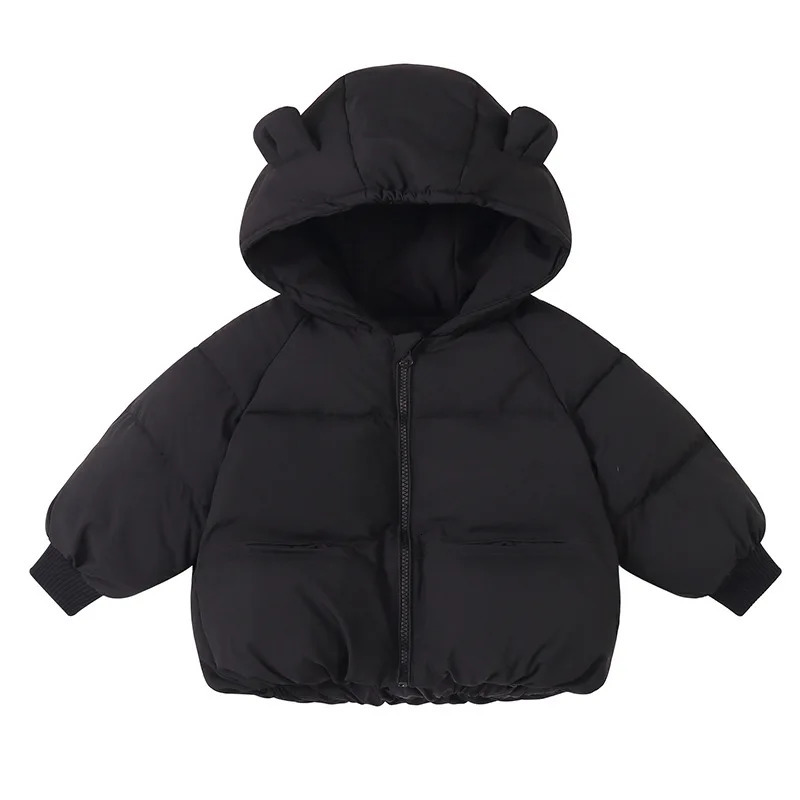 Baby Boys Girls Hooded Zipper Down Jackets Kids Casual Cottonpadded Solid Coat Childrens Autumn Winter Warm Outerwear 251017