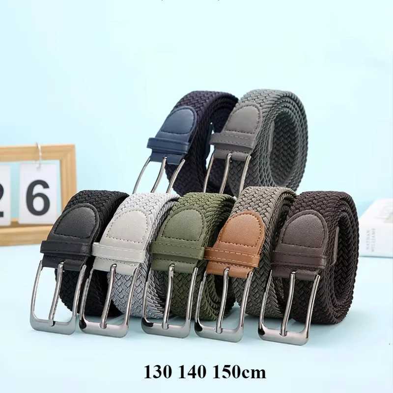 Plus Large Big LONG Size 130 140 150cm Elastic Woven Belt Casual Women Mens Punched Waist Straps Stretch Canvas Trouser Belts W251018