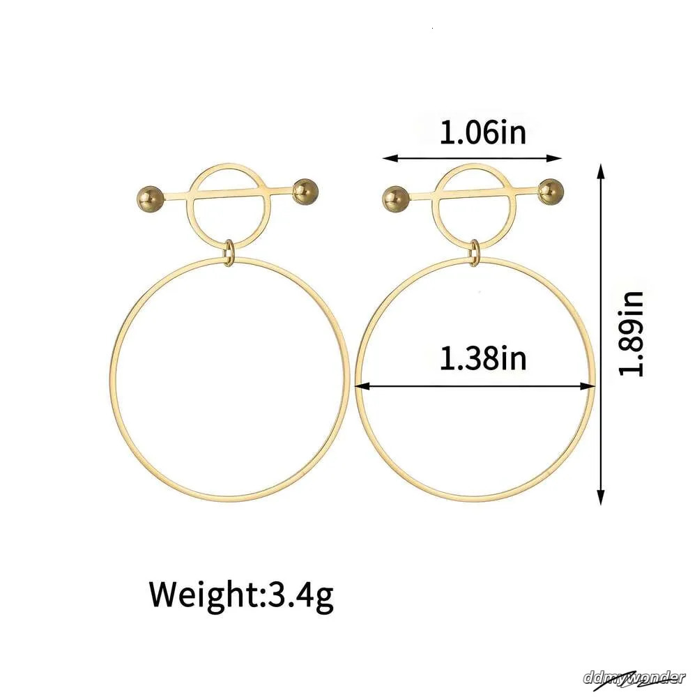 Gold-Plated Hoop Earrings: Stainless Steel Fashion Jewelry For Women - Circle Design Ddmywonder