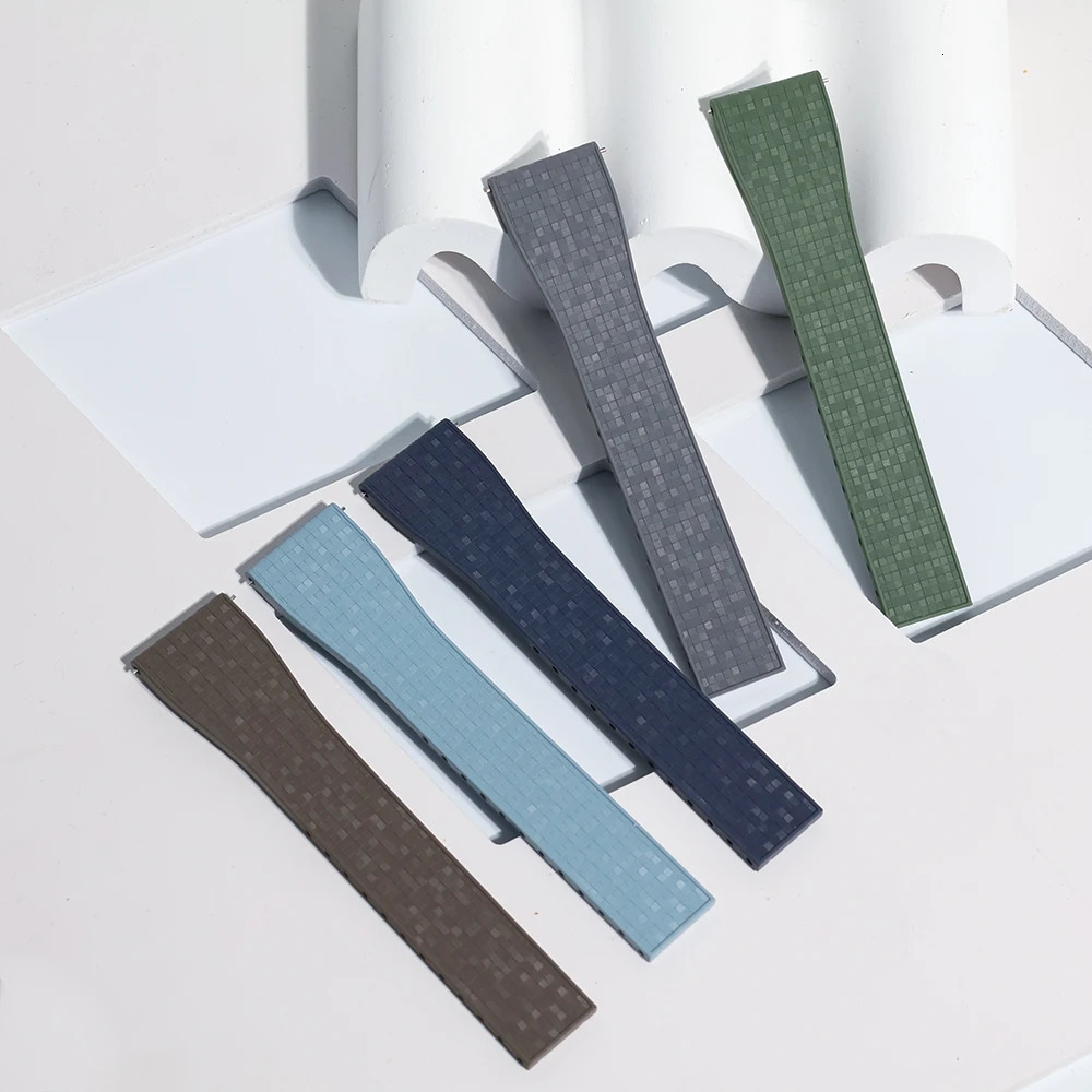 CTS FKM Rubber Watch Strap 16mm 18mm 19mm 20mm 22mm Quick Release Butterfly Buckle Watch Band FKM Strap Cut To Size 251016