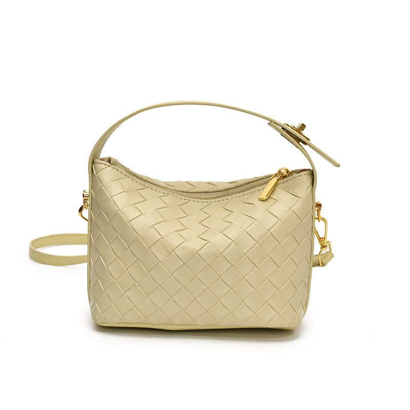 Luxury Brand Designer Bag Summer New High-End Versatile Woven Pattern Women's Bag Handheld Crescent-Shaped Lunch Box Bag Bento Bag Single Shoulde