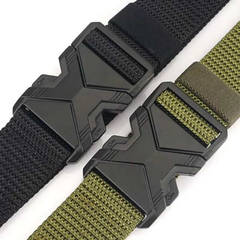 New Quick Release Plastic Buckle Sports Belt Breathable Men Belts Outdoor symmetrical buckle Pants Belt W251018