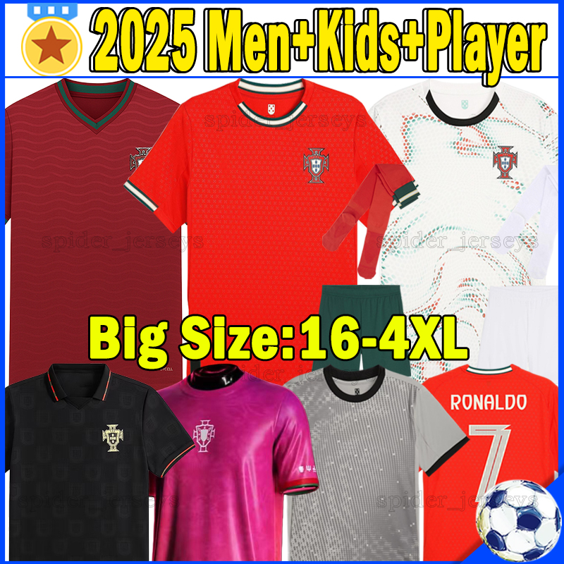 XXXL 4XL 2025 Portugal national football team Soccer Jerseys 25 26 Portuguese JOAO FELIX B.FERNANDES Player Version Football Shirts Goalkeeper Men Women Kids Kits