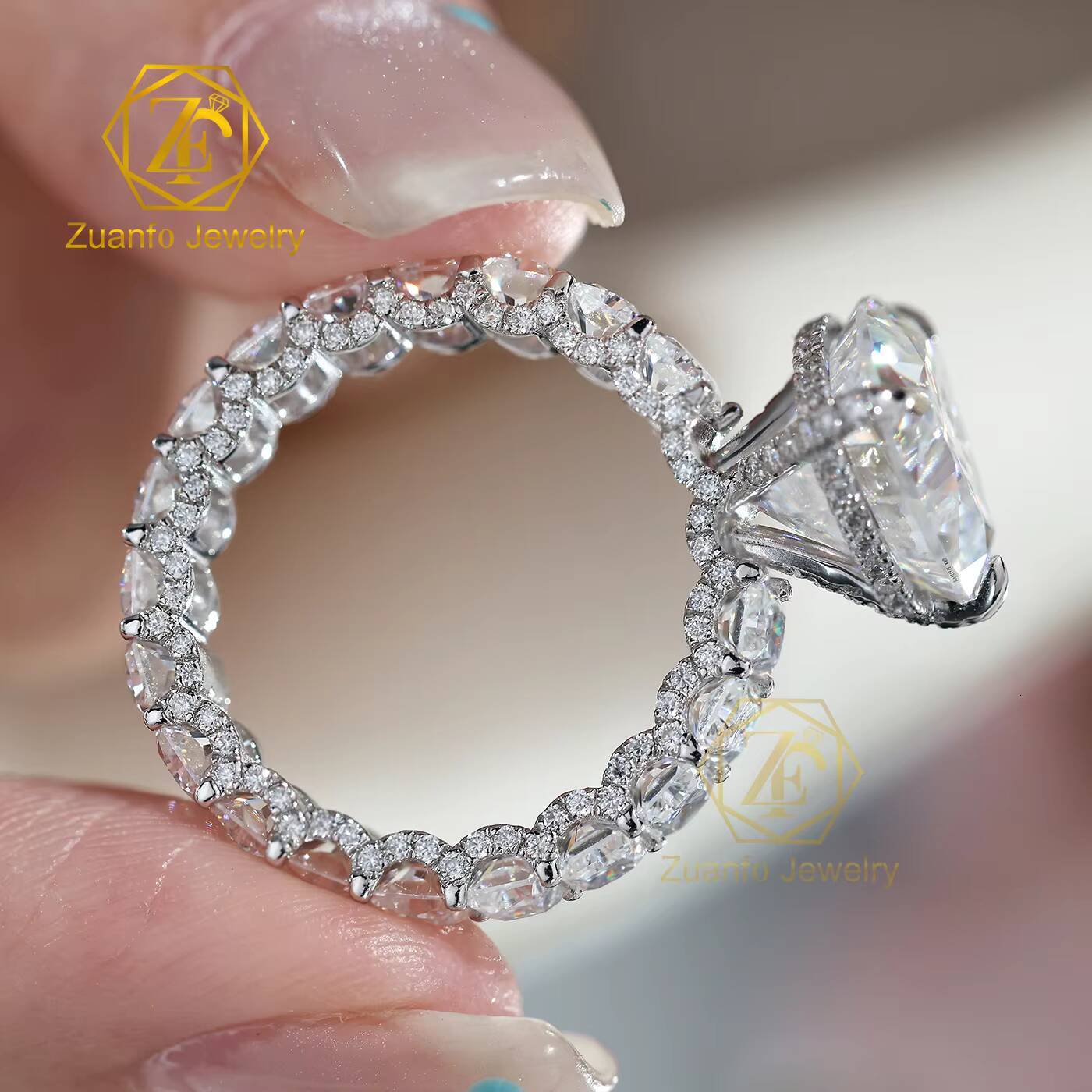 10k 14k 18k Gold Ring 1CT5CT Heart Shape Synthetic Moissanite Solitary Wedding Engagement Ring for Women GRA Certificate