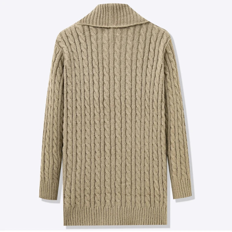 British Retro Mens Jacquarded Lengthen Cardigan Jackets Casual Fashion Long Sleeve Sweater Coats Premium Quality Knitwear 251015