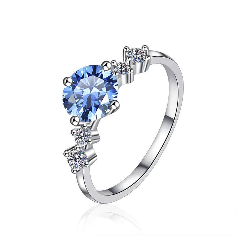 Fine Jewelry Fashion New Hot Premium 925 Sterling Silver Ladies 1CT Diamond Moissanite Ring of Wedding Engagement