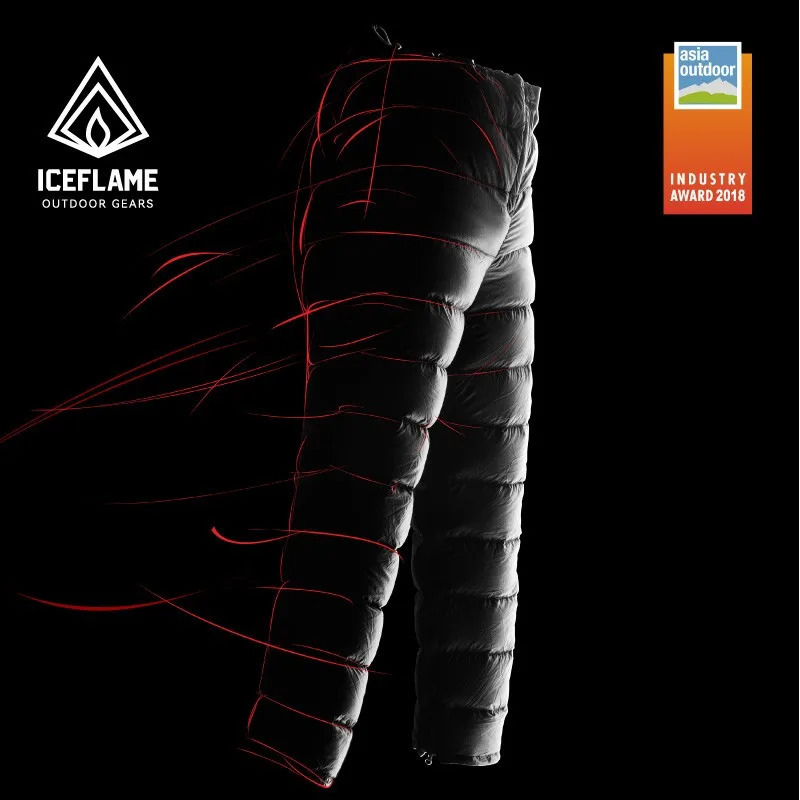 Ice Flame Unisex Ultralight Down Pants Outdoor Camping White Goose Waterproof Warm Winter Trousers 251015
