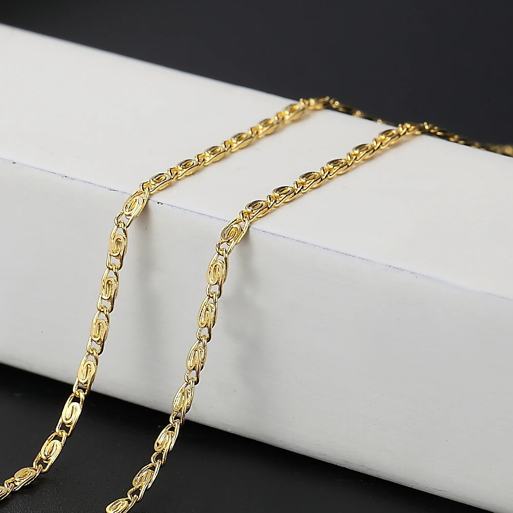 DOTEFFIL 925 Sterling Silver 161824 Inch Gold 2MM Chain Necklace For Women Man Fashion Wedding Gift Jewelry 251010