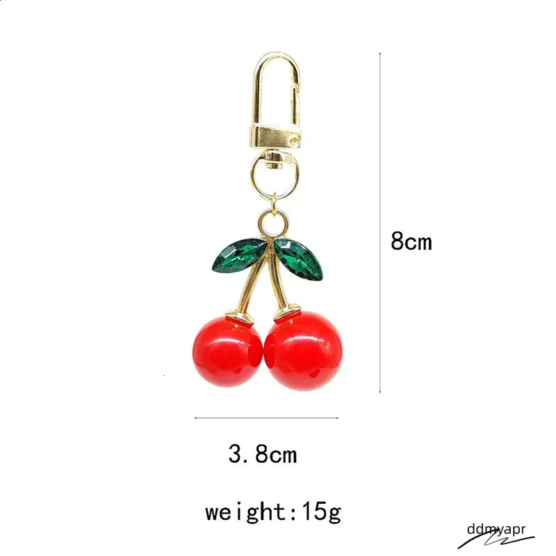 Trendy Alloy Cherry Keychain Charm Accessory Womens Bag Car Pendant Adornment Individualized Decoration For ddmyApr Women 240829