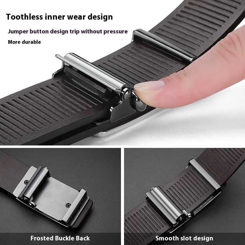 Mens Leather Belts Fashion Automatic Buckle Cowskin Male Belts Luxury Designer Black belt 105160cm Plus Size Jeans Belt W251018