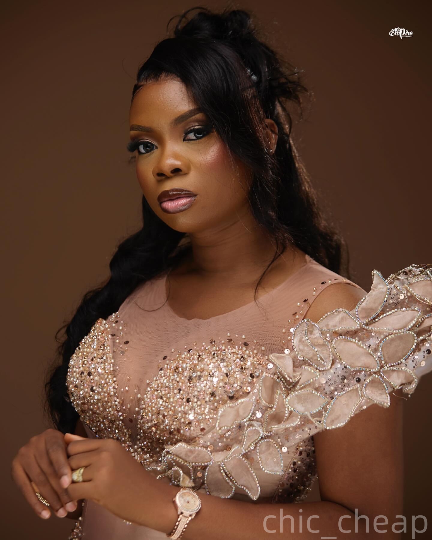 Champagne Mermaid Prom Dresses 2025 Beaded Florals Sequined Sparkly Evening Formal Party Second Birthday Engagement Gowns Plus Size Dress For Special 