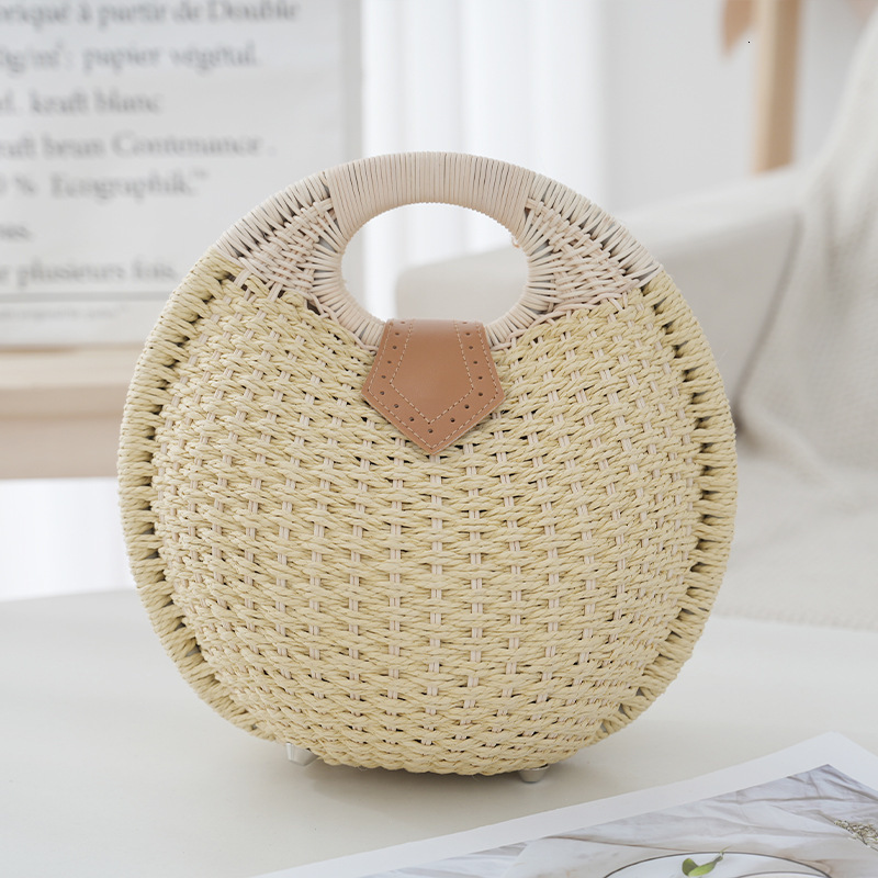 Luxury Brand Designer Bag Summer Simple Handbag For Women Handmade Rattan Beach Straw Bag Versatile Fashion Woven Bag Casual Bag