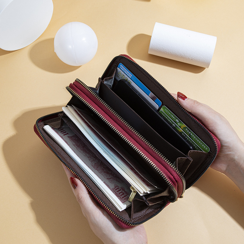 Luxury Brand Designer Bag Women's Wallet Long Style 2025 New Model Feiyan Hot Stamping Woven Pattern Fashion Double Zipper Large Capacity Clutch