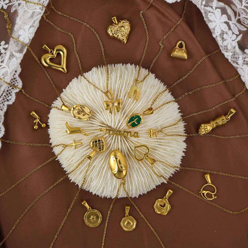 Waterproof Pendant Exquisite Gold-Plated Fashion sterling silver Rope Chain Compass Cross Necklace