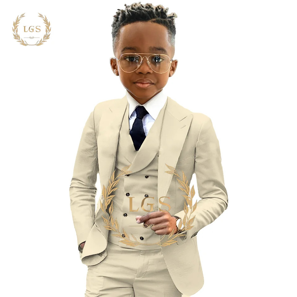 Boys 216 years old blazer trousers and vest 3piece tuxedo wedding party event childrens custom suit 251017