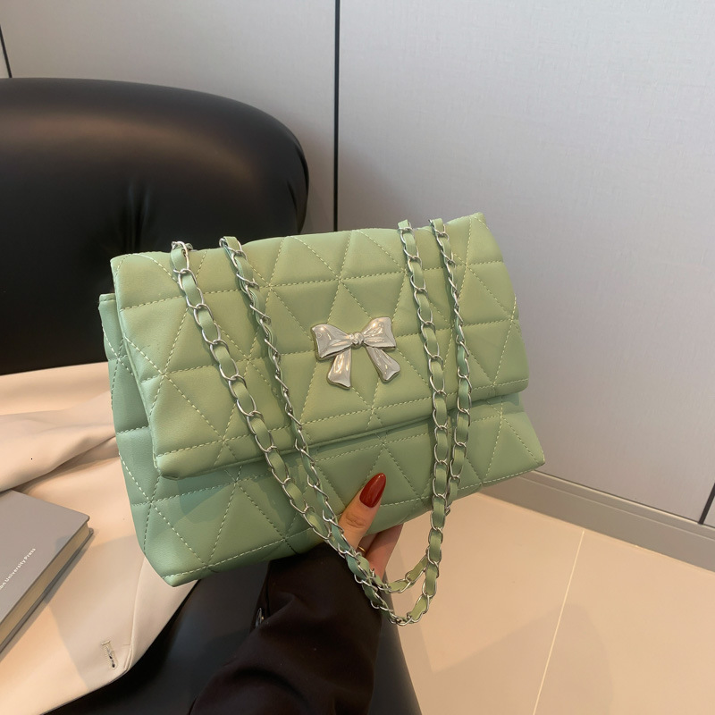 Luxury Brand Designer Bag Quilted Chain Bag For Women, Crossbody Bag, 2024 New Summer Model, Large Capacity, Solid Color, Stylish Shoulder Small Squar