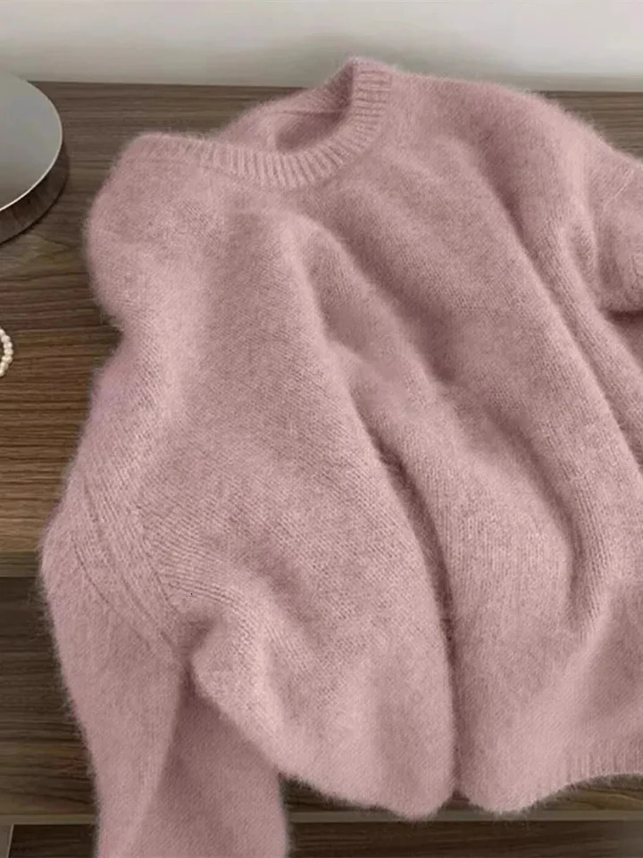 Autumn O Neck Knitted Sweaters Women Winter Soft Warm Casual Solid Pullovers Y2K Loose Simple All Match Female Jumpers 251015
