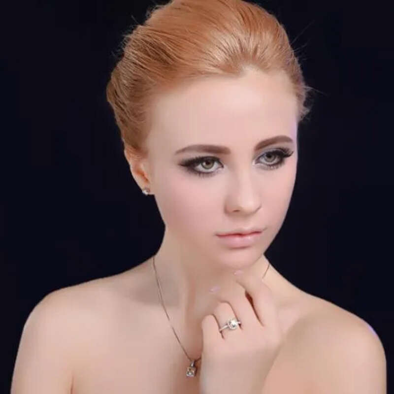 Three Color Hot Sell Jewelry Sterling Sier Cushion Shape White Topaz Women Wedding CZ Dia Classical Geones Ring Gift