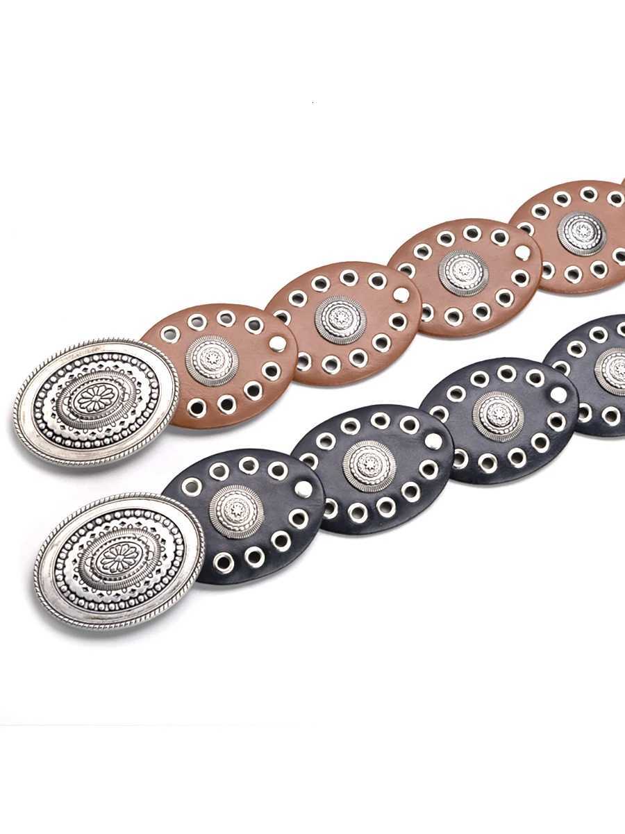 Cowgirl Cowboy Hollowed out oval PU eyeletPunk performance Ladies Belts Retro Waist Decorate accessory Girdle On Clothing Coa W251018