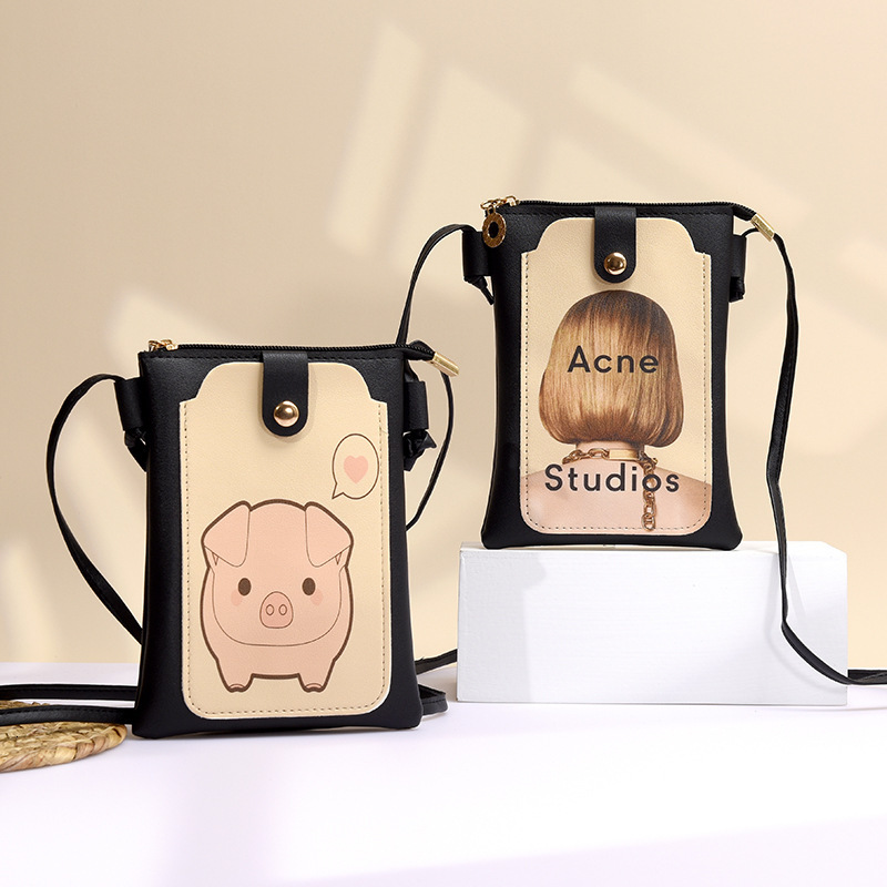New Cute Women's Mobile Phone Bag Designed by Korean Designer New Fashion Multi functional Fresh Style Slant Mini Bag