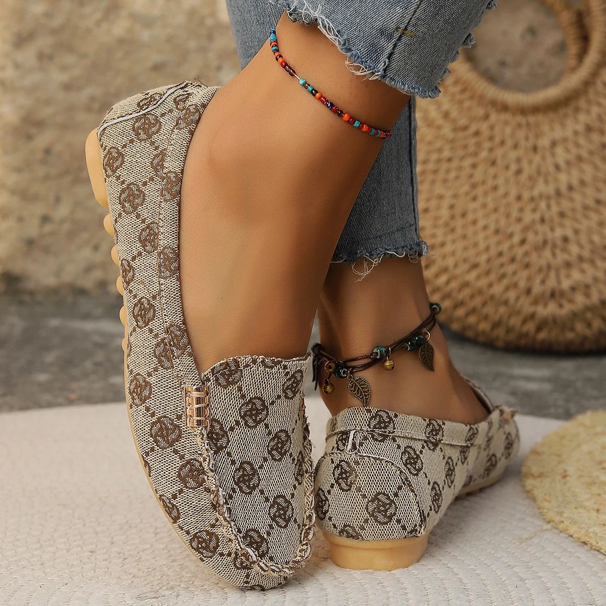 Spring Autumn Loafers Wearresisting Womens Casual Single Shoes Fashion Nonslip Soft Flat Shoes Loafer Sports Zapatos De Mujer 251013