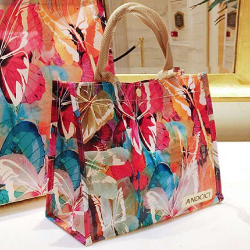 Oil Painting Foldable Large Capacity Eco-friendly Shopping Handbag Single Shoulder Women Waterproof Portable Beach Bag