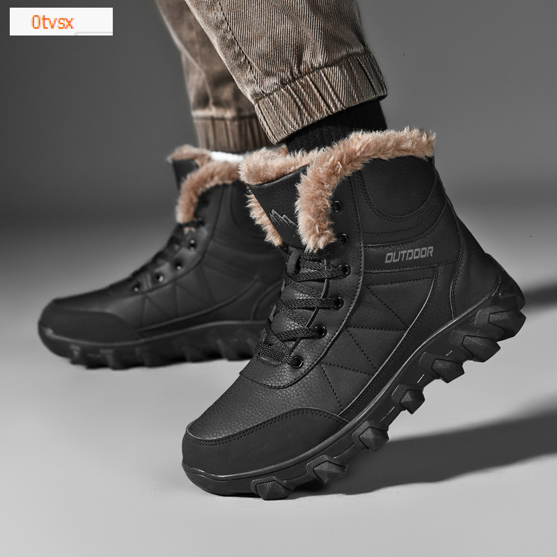 Oversized cross-border cotton shoes men's winter anti slip and waterproof outdoor sports shoes designer shoes with thick velvet snow boots