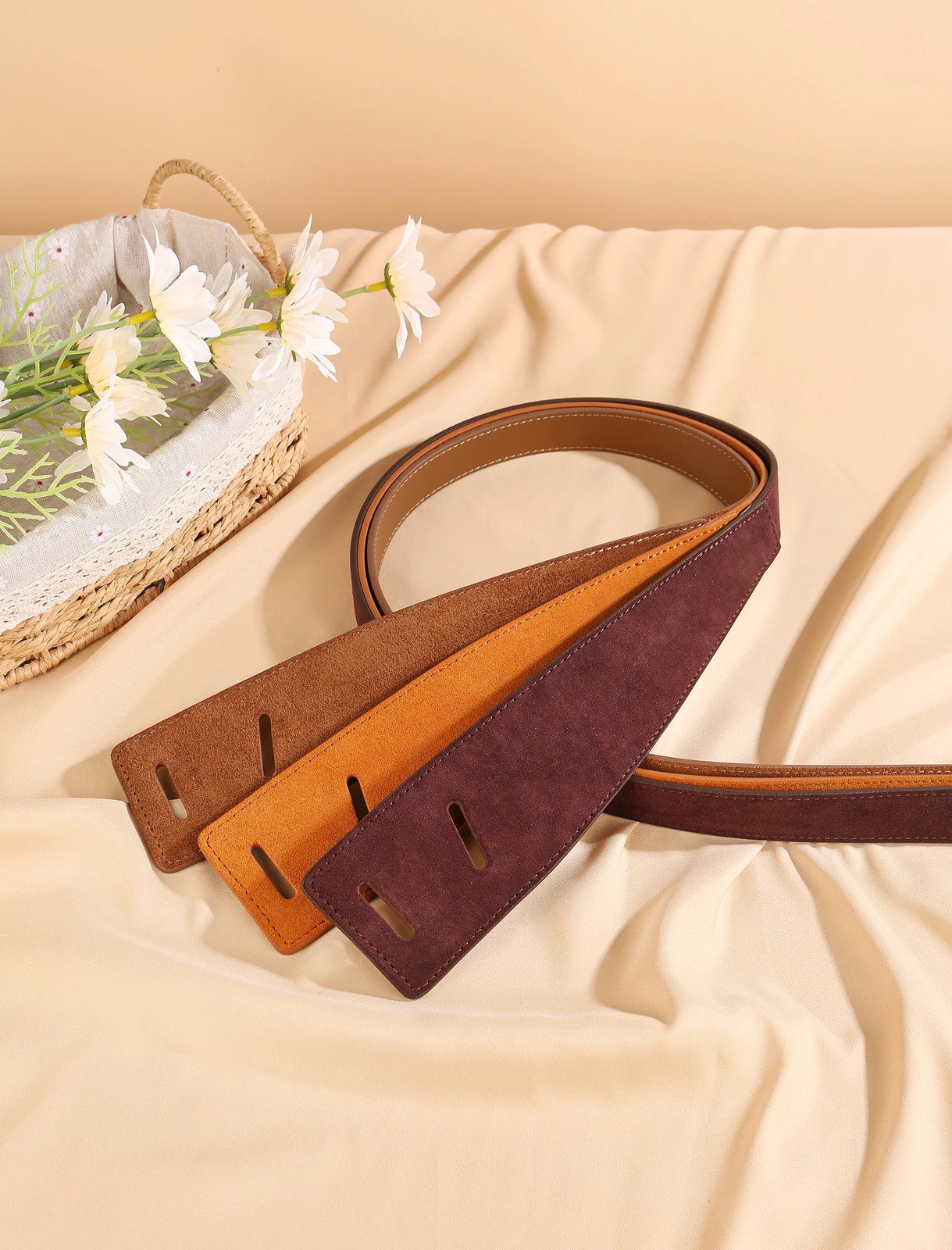 Suede Belt Ladies Soft Genuine Leather Knotted Strap Dress Accessories Gothic Retro Girdle Corset for Women 251016