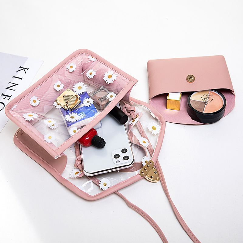 New Korean style women's designer handbag with fresh and cute printed small bag crossbody bag, transparent Japanese and Korean women's handb