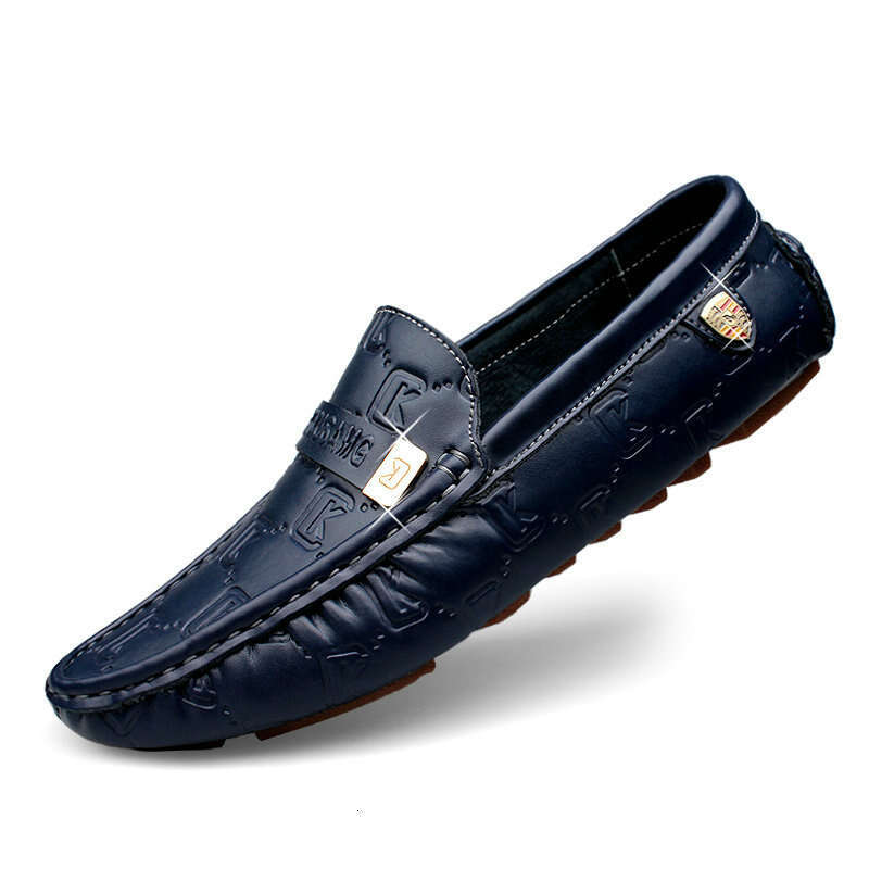 Live High-End Genuine Loafers Trendy Korean Style Casual Leather Men's Slip-On Soft Sole One-Piece Shoes luxury mens dress shoes