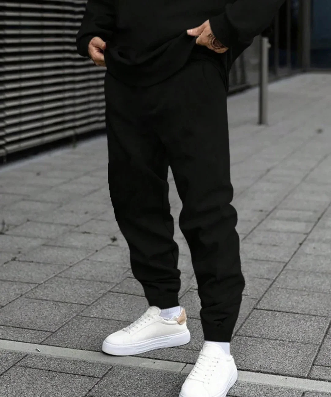 in Mens Tracksuit Single Piece O Neck Sweatshirt Pants Casual Office Hoodies Jogging Streetwear Autumn Winter Man Clothing 251016