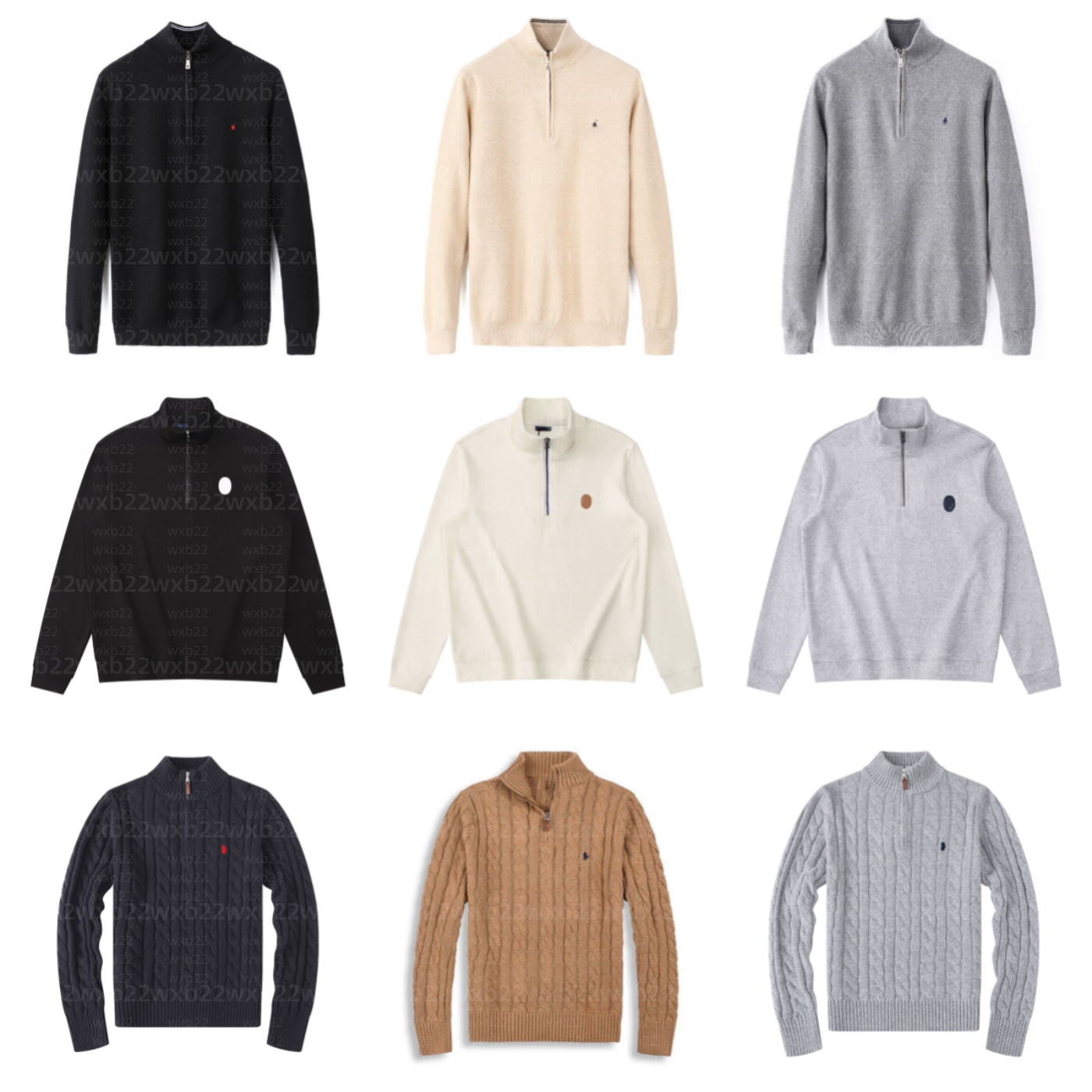 mens polos sweaters autumn wool casual small horser pull half zip polos chandail cardigan unisex jacket winter long sleeve sweater pullover women sweater