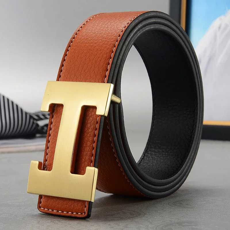 2025 New Casual Mens Belt High Quality Designer Genuine Second Cow Leather Belts Strap Male Metal Smooth Buckle Fashion W251018