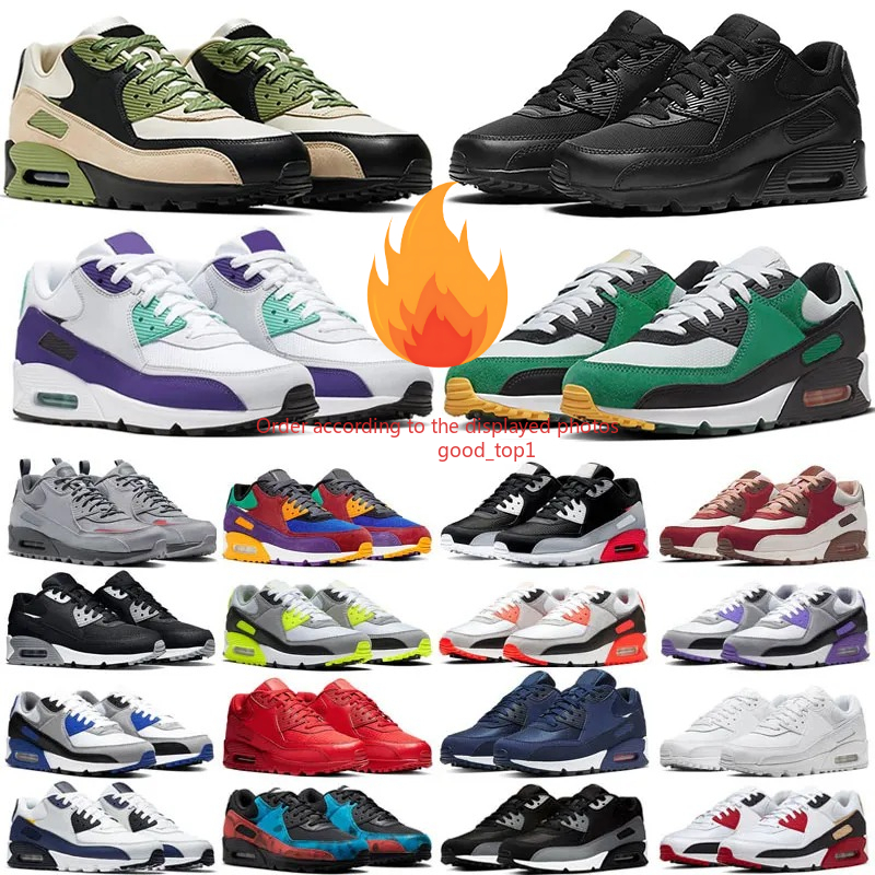 Designer 90 running shoes Triple Black White 90s sneakers chaussures Solar Flare Safety Orange Sail UNC Camowabb outdoor sport mens women trainers 36-45